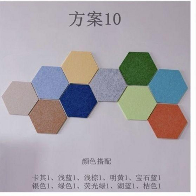 good 六邊形毛氈牆貼軟木板照片牆作品展示板室內辦公室裝飾留言板, 方案十 10片裝, 1個