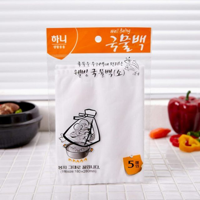 티백 5매 주방용품 소 다시백 차망 다시망 국물백, 1개, 소(S)