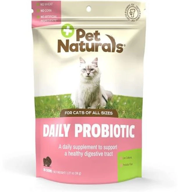 펫 내추럴스 고양이용 데일리 프로바이오틱 30개 씹는 형태 Pet Naturals Daily Probiotic Soft Chews for Cats Digestive and Im, 1개 - 쿠팡