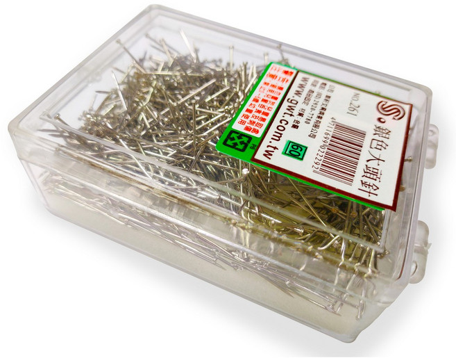 【文具通】盒裝 銀色大頭針, 1個, 261 銀色大頭針 約500支入