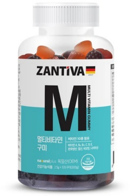 잔티바 내츄럴플러스 멀티비타민 구미, 120정, 1개 - 쿠팡