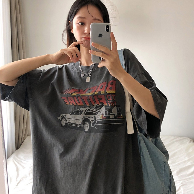 러브앤시티 남녀공용 피그먼트 퓨쳐 반팔티셔츠 프리미엄 원단 빅사이즈 커플티 박스티 오버핏