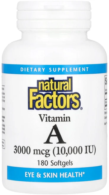 행복하고 건강하게 Natural Factors 비타민A 3000mcg(10000IU) 소프트젤 180정 백년회로하세요, NaturalFactors비타민A3000mcg10000, 1개 - 쿠팡