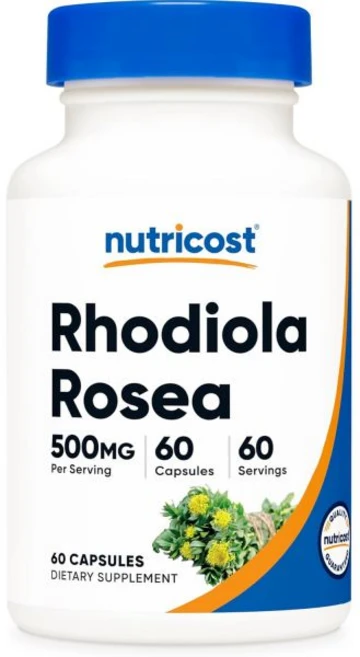 뉴트리코스트 Nutricost Rhodiola Rosea 500mg 60 Vegetarian Capsules - Gluten Free and Non-GMO Rhodiola R, 60 Count (Pack of 1), 1개 - 쿠팡