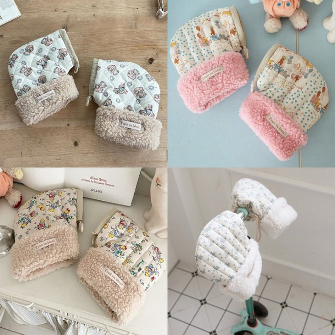 감성 패턴 킥보드 핸드 워머 장갑 글러브 자전거 씽씽이 어린이 유아 겨울 방한 용품, 어린왕자브라운