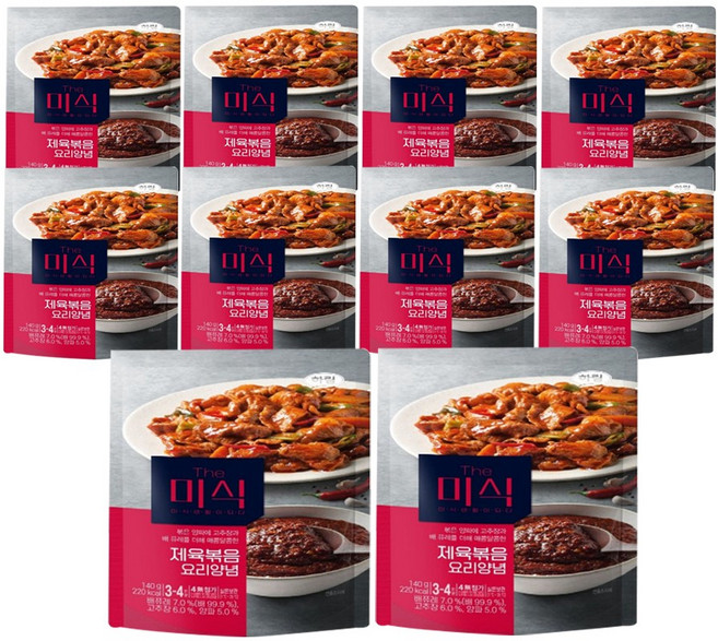 하림 더미식 제육볶음 요리양념, 10개, 140g