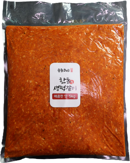 수제 생떡갈비 매콤한 맛 5kg 한돈 업소용 대용량 생반죽, 1개