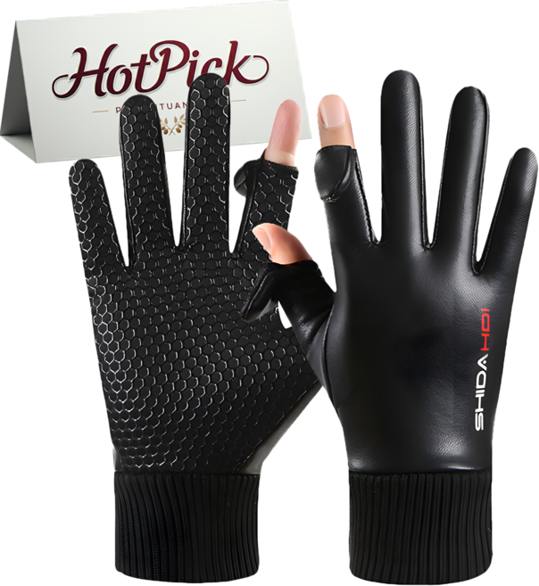 HotPick 방한 기모 오토바이 혹한기 겨울 스마트폰터치 장갑, 블랙(1개)