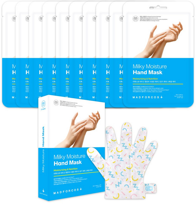 매드포코스 밀키 모이스쳐 핸드 마스크 팩, 16ml, 10개