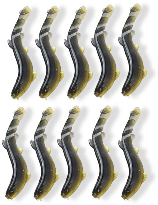 용피쉬 미꾸라지 루어 웜 미끼 민물 바다 낚시용품, 10개