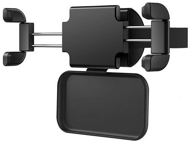 스틸리 차량용 뒷좌석 헤드레스트 태블릿 거치대 아이패드 스마트폰 겸용 T55, 1개, 블랙, 스틸리 뒷좌석 거치대 T55