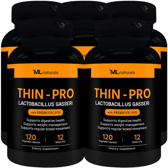 [미국번개배송] 신제품 착한명품 마이라이프 내추럴스 Thin-Pro 유산균 120억 CFU 락토바실러스 가세리 + FOS, 5개, 120정 - 쿠팡