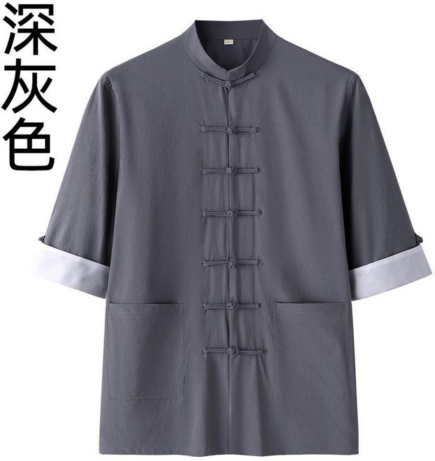 唐裝上衣 中老年唐裝 中國風服裝 彈力速乾 七分袖 夏季薄款