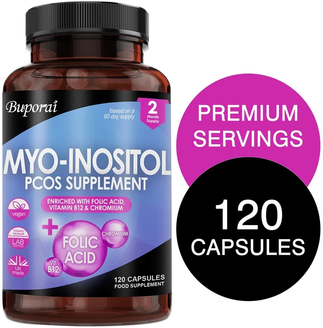 미오-이노시톨 PCOS 보충제 - 미오 이노시톨 정제 PCOS 보충제 엽산 비타민 B12 크롬 강화 - 여성 호르몬 균형 비건 & 글루텐 프리 영국산 120정, 1개 - 쿠팡