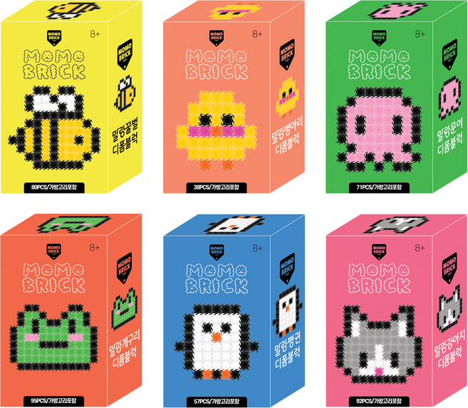모모브릭 디폼블럭 픽셀블럭 캐릭터 만들기 DIY 장난감 8세이상, 1세트, 혼합