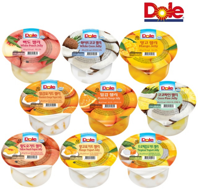 [다만세푸드] 동원 돌Dole 컵젤리 (9종) 골라담기 / 망고 밀감 화이트코코 코코파인 백도 황도 트로피칼 요거트 젤리, 3개, 200g