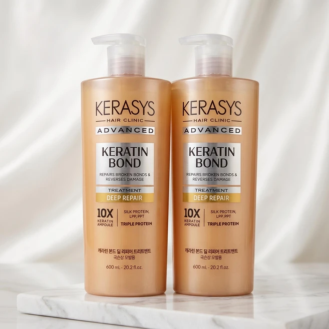 케라시스 본드 어드밴스드 트리트먼트 리페어 케라틴 머릿결관리 찰랑이는 600ml 2개 - 쿠팡