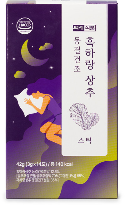 백세식품 동결건조 흑하랑 상추 스틱 3g x 14포, 1박스, 14회분