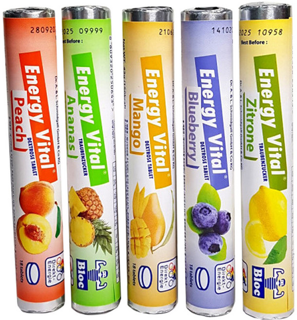 에너지바이탈 포도당캔디 18정 5개 (랜덤발송-맛골고루), 42g