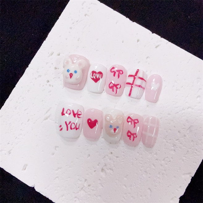 手工穿戴甲美甲甲片, 1個, B850短T-M碼純手工長約1.6公分, B850短T-M碼