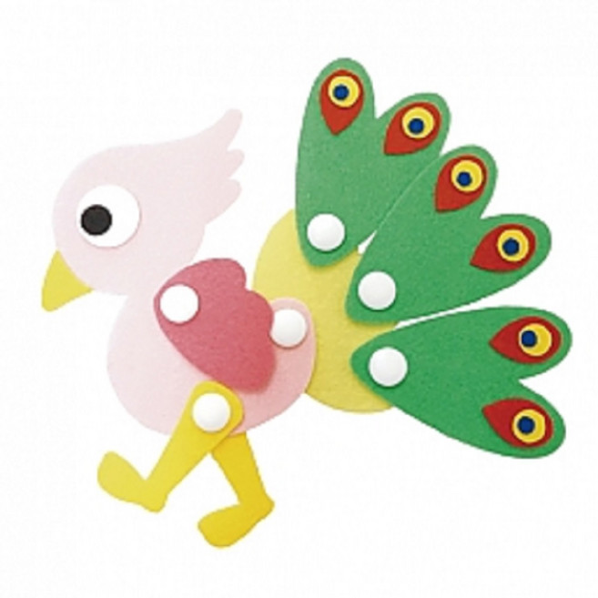 펠트교구 펠트교육자료 펠트 조립교구 - 곤충류 바다류 조류 공룡류 동물류 25종 중 택1, 펠트 조립교구 - 공작 (조류)