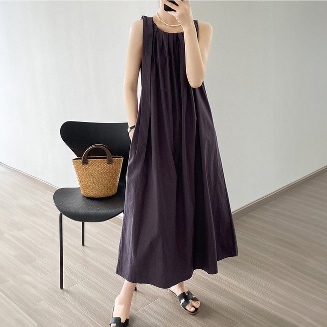 퀸앤조이여성 봄여름 트럼피 실키 민소매 롱 원피스****** 빅사이즈 데일리 캐주얼