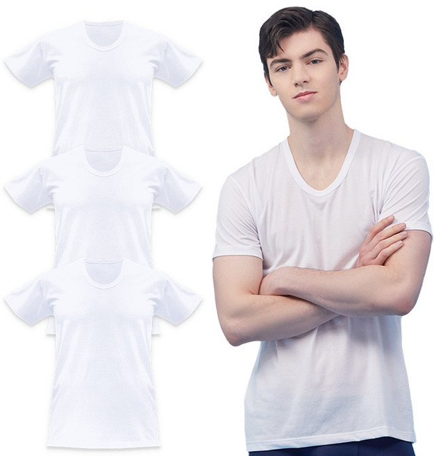 BYC 남성용 에어로쉬 반팔 런닝 3p