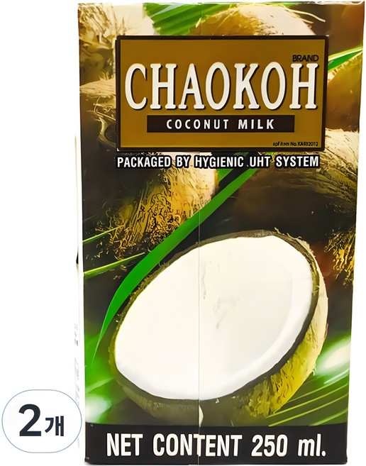 차오코 코코넛밀크, 250ml, 2개