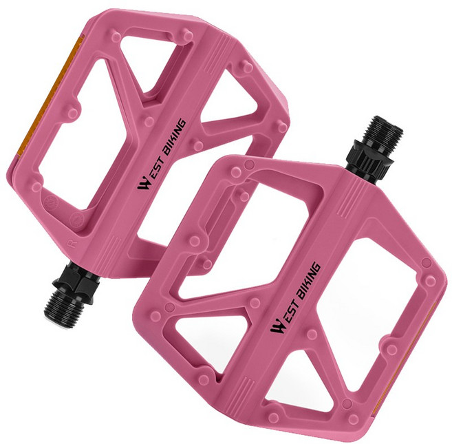시그니처베이지 자전거 경량 페달 평페달 YPZ150, 핑크