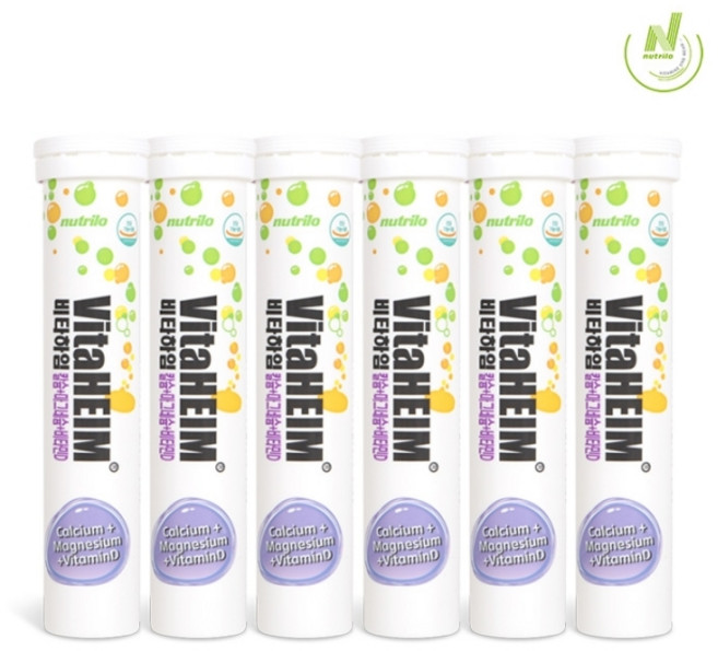 비타하임 발포 비타민 칼슘+마그네슘+비타민D, 15정, 6개