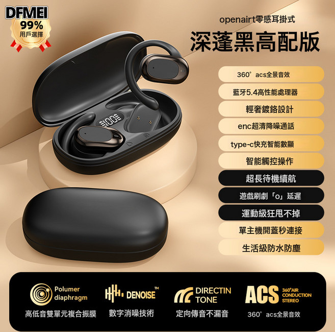 DFMEI 2024無線睡眠專用側睡藍牙耳機TWS睡醒迷你運動跑步耳機, 如圖, M57黑