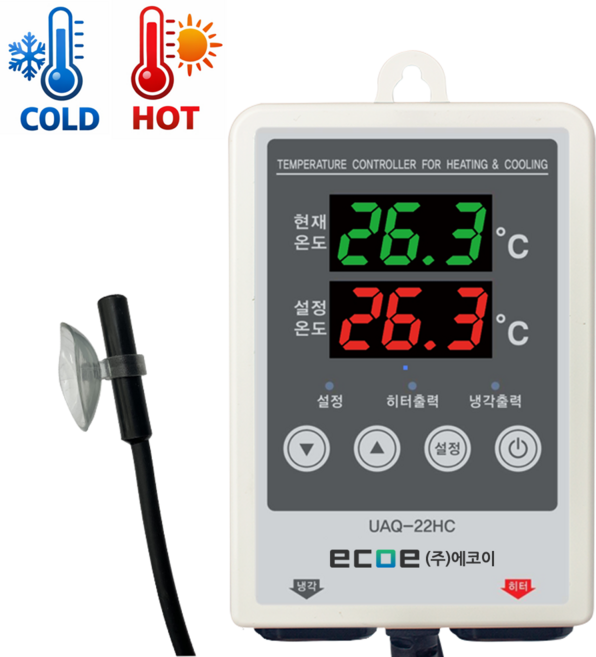 에코이 UAQ-22HC 냉각 히터 동시제어 수족관조절기 2ch 고급형, 1개