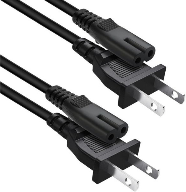 YCWZZH TCL Roku 스마트 LED LCD HD TV용 2구 전원 케이블 코드 24인치 32인치 40인치 42인치 43인치 48인치 50인치 55인치 60인치 65인치, 3.3 Feet_2 Pack, 2Pack