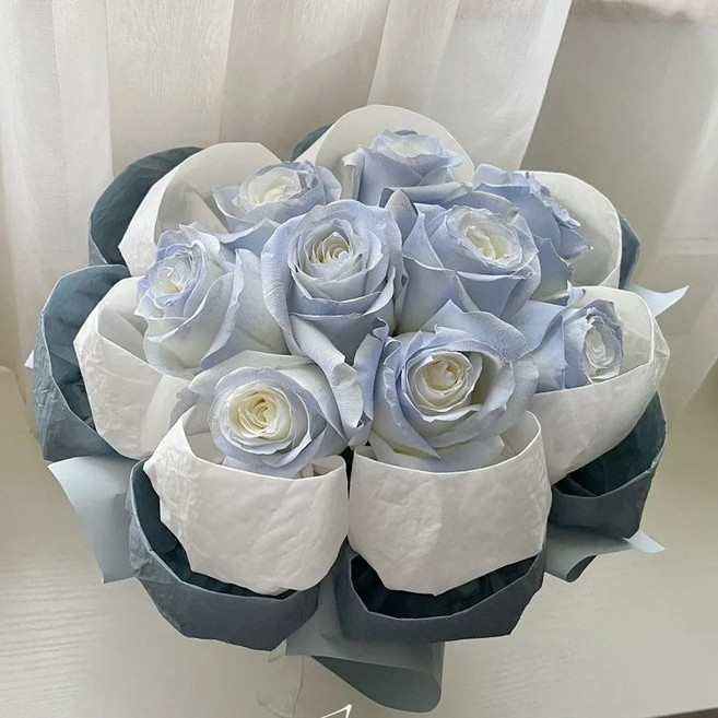 仿真香皂花束，巨型花朵造型，送禮佳品, 1個, 藍色心動【9朵】