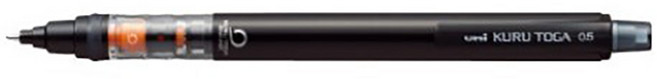 UNI三菱 KURU TOGA M5-452 旋轉自動鉛筆 0.5mm 防斷芯 可縮式筆頭, 1個裝, 黑色