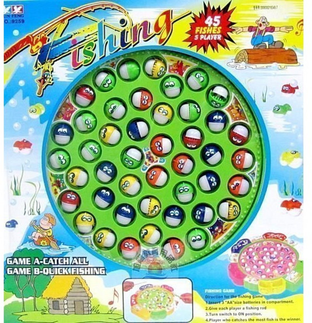 電動音樂釣魚玩具組 含45條魚 5人遊戲, 1個