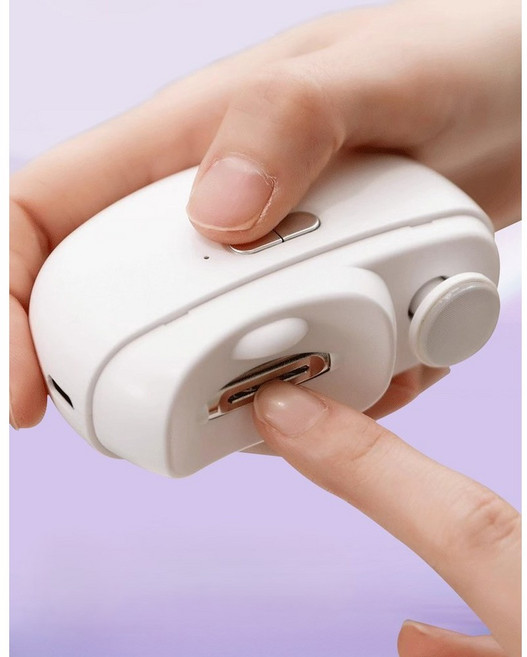 nimm 무선 3IN1 온가족용 스마트 전동 손톱깍이 USB충전 C타입 화이트