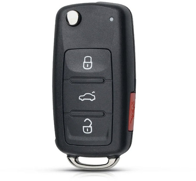 KEYYOU 폴딩 자동차 키 쉘 케이스 Fob For VW Volkswagen Golf Mk6 Tiguan Passat CC SEAT Skoda 3Button, Model 3, 1개