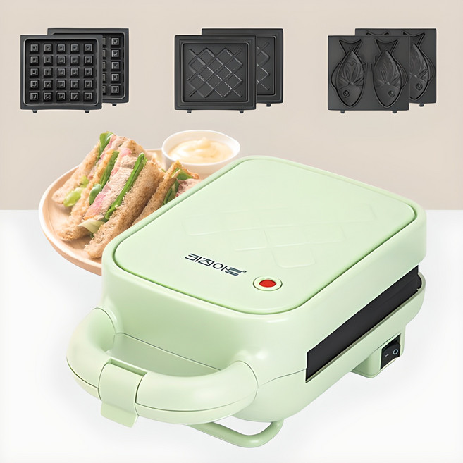 키친아트 렉스 3 in 1 와플 샌드위치 메이커, KP-960BL(그린)