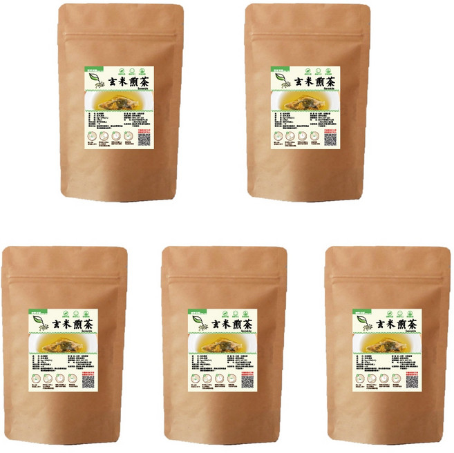 月餅茶點良伴 生津止渴 開胃退火 日式黃金玄米綠茶 冷泡炒米香, 1個, 共5袋(10入/袋)-(分享版)