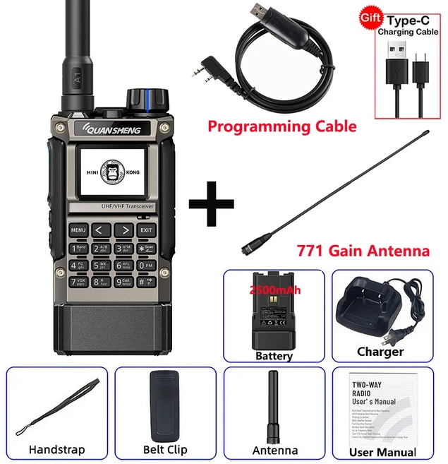 콴셩 UV K1 8 무전기 장거리 통 다중 대역 양방향 햄 무선 세트 캠핑용, 04 호주 표준, 01 빠른  Mainland, 02 K18-2500-Add 2Acc