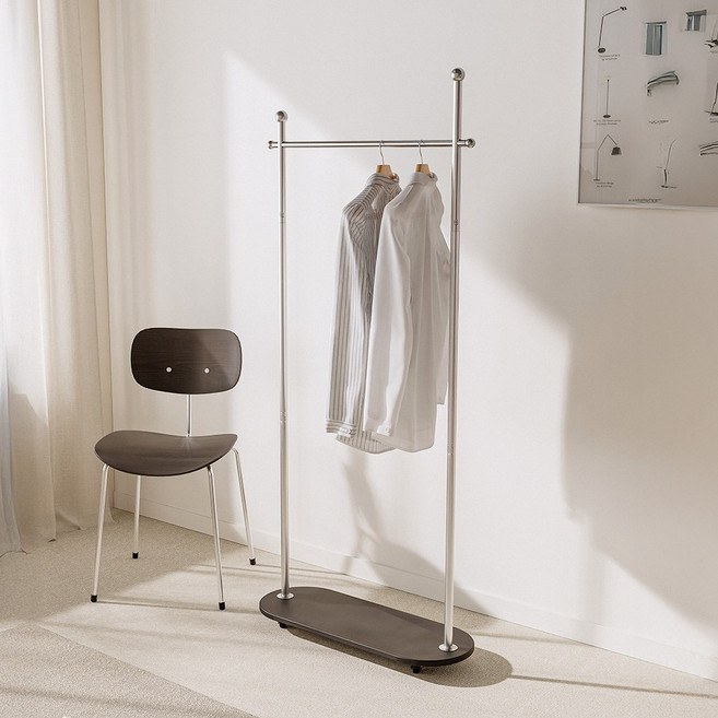 홈비 우드보드 견고한 철제 올인원 이동식 행거, 블랙보드+실버프레임