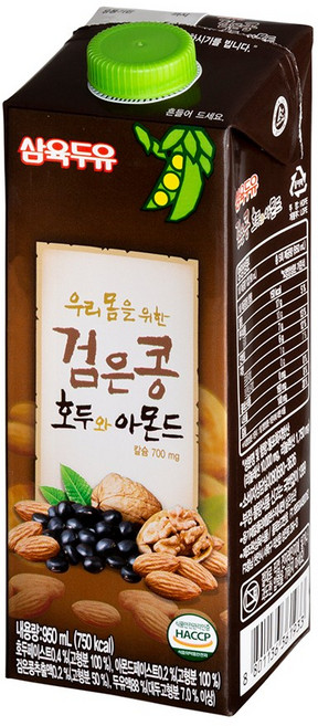 삼육두유 검은콩 호두와 아몬드, 950ml, 12개