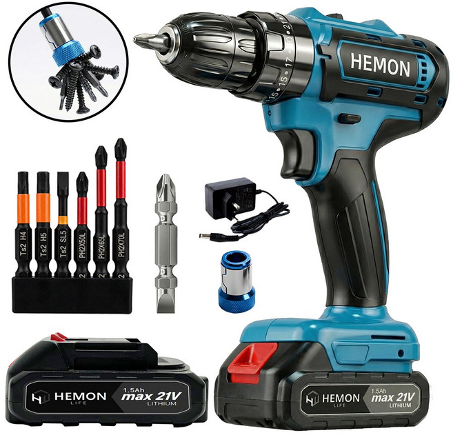 헬릭스케어 더원오닉스 전동드릴 무선 충전 전동 드라이버 드릴 공구세트, 1개