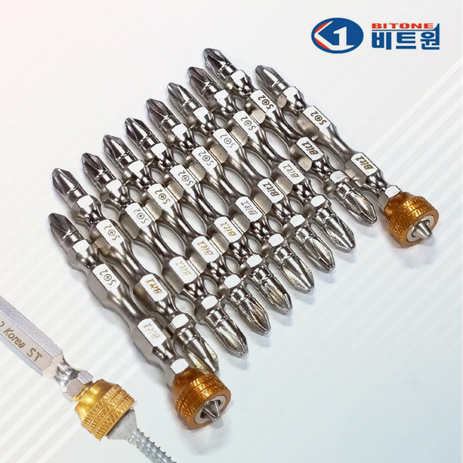 비트원 토션비트 양용 십자 자석 양날 비트 드릴비트 세트 PH2 65mm 10EA, 1개