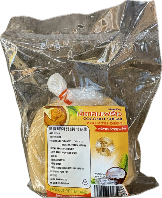 태국식품 코코넛슈가 태국코코넛슈가 thai coconut sugar 500g worldfood, 1개