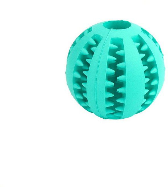 Jo Pet 寵物磨牙漏食玩具球 潔牙耐咬彈力球 湖藍色 L號7公分, 湖藍色,L - 7 cm, 1個