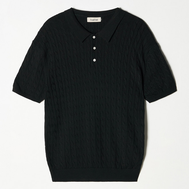 트래드클럽 남자 케이블 카라 여름 사계절 반팔 니트 (9컬러 M~5XL)