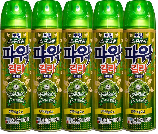 보령 홈라이프 후레쉬 파워킬라 에어졸 (피톤치드향) 모기 파리 살충제 킬라 에어졸 퇴치 강력한 살충효과, 5개, 500ml