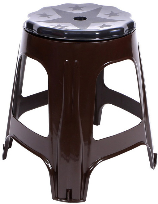 지오리빙 플라스틱 간이 의자, 회전(브라운), 1개